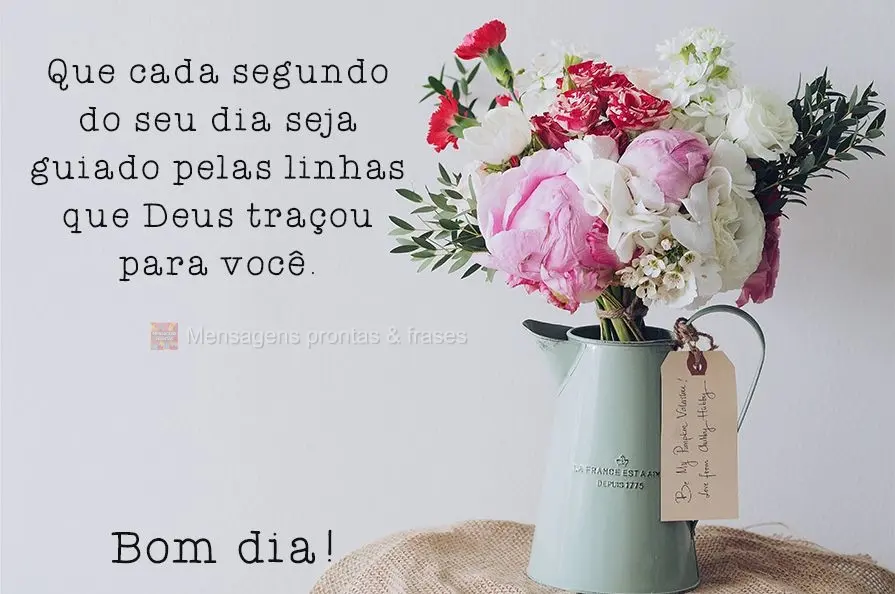 Que cada segundo do seu dia seja guiado pelas linhas que Deus traçou para você. Bom dia!