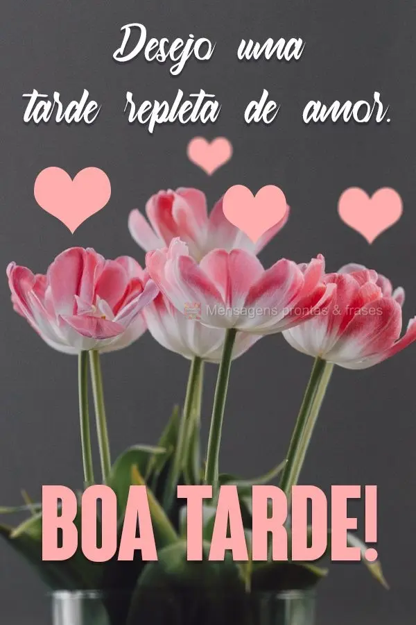 Desejo uma tarde repleta de amor. Boa Tarde!