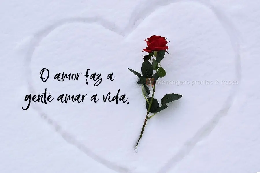 O amor faz a gente amar a vida.
