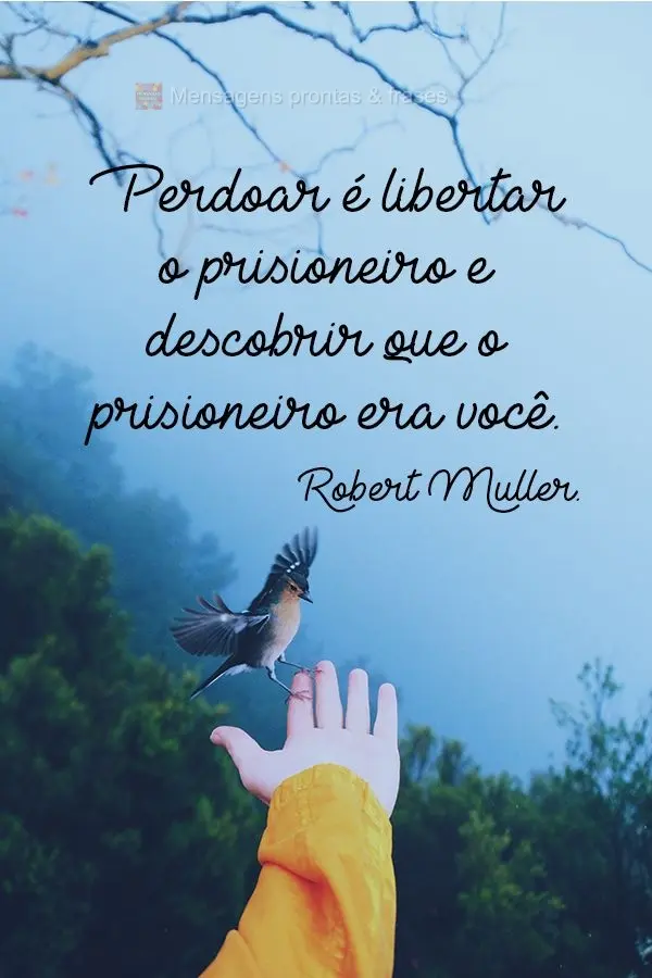 Perdoar é libertar o prisioneiro e descobrir que o prisioneiro era você. 
 Robert Muller.