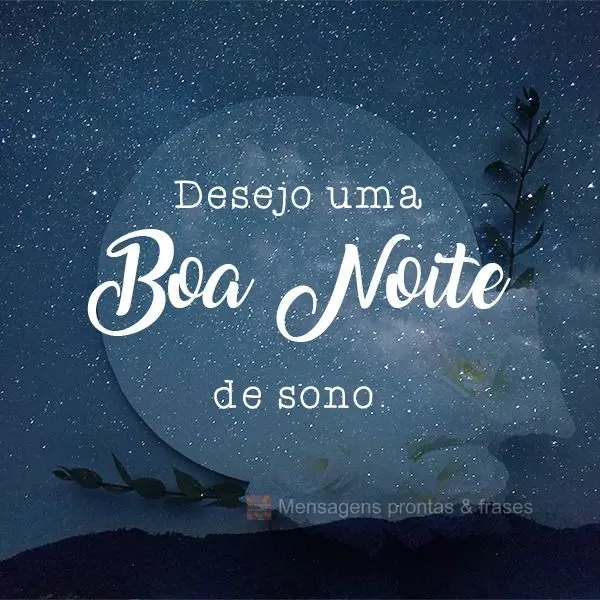 Boa Noite! Desejo para você uma boa noite de sono. 
