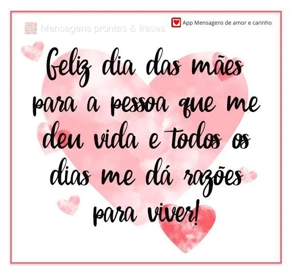 Feliz dia das mães para a pessoa que me deu vida e todos os dias me dá razões para viver!
