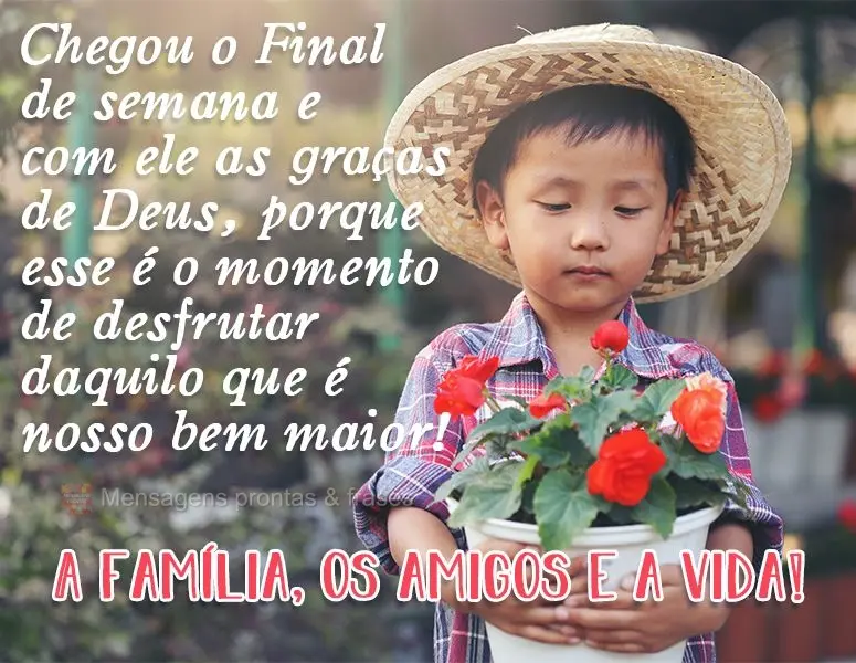 Chegou o Final de semana e com ele as graças de Deus, porque esse é o momento de desfrutar daquilo que é nosso bem maior! A família! Os amigos! A vid...