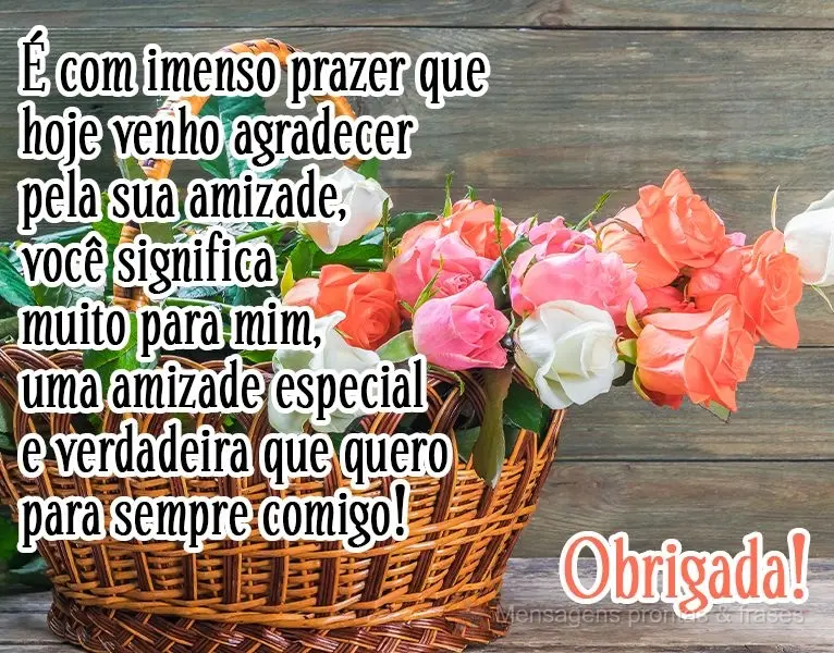 É com imenso prazer que hoje venho agradecer pela sua amizade, você significa muito para mim, uma amizade especial e verdadeira que quero para sempre c...