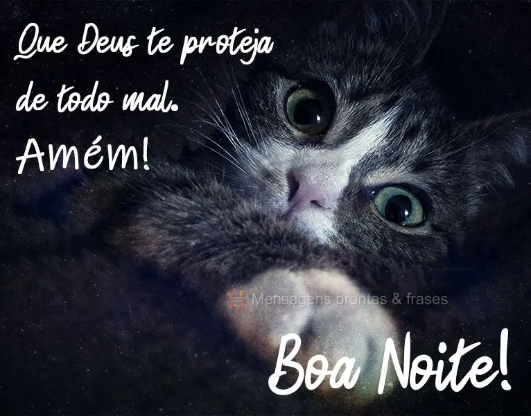 Que Deus te proteja de todo mal. Amém!
 Boa Noite!