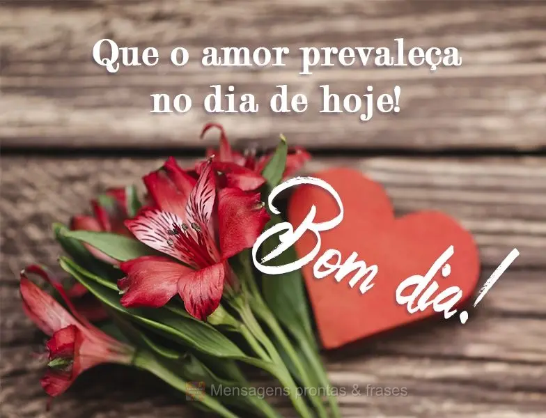 Que o amor prevaleça no dia de hoje!  Bom dia!