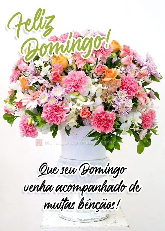 Que seu Domingo venha acompanhado de muitas bênçãos!
 Feliz Domingo! 