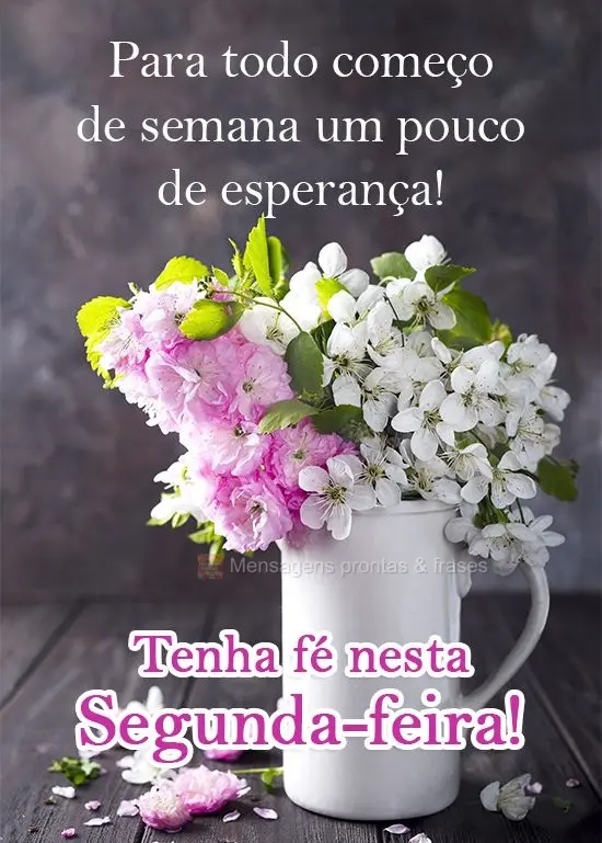 Para todo começo de semana um pouco de esperança!  Tenha fé nesta Segunda-feira!