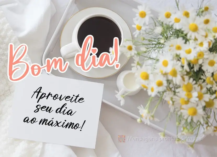 Aproveite seu dia ao máximo!
 Bom dia! 