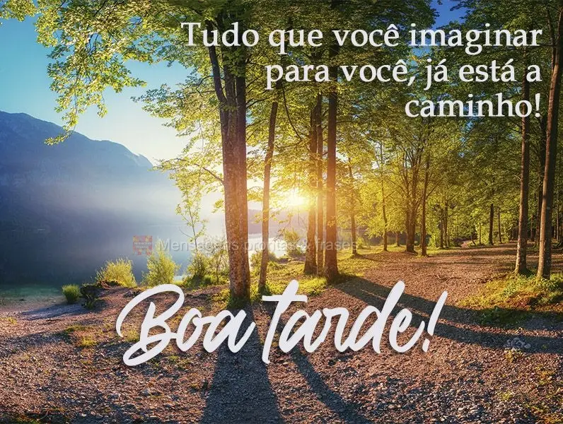 Tudo que você imaginar para você, já está a caminho! 
 Boa tarde!