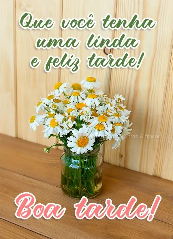 Que você tenha uma linda e feliz tarde!  Boa tarde!