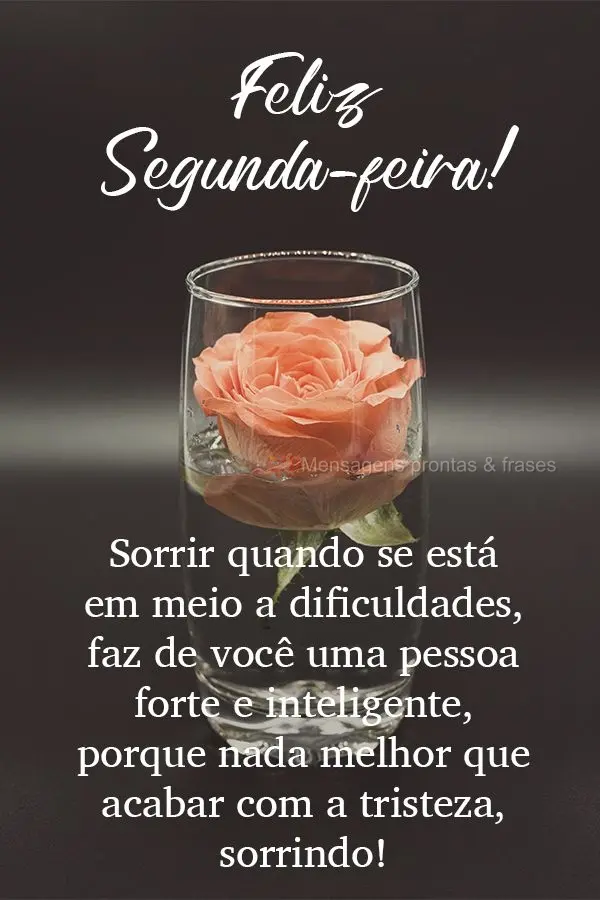 Sorrir quando se está em meio as dificuldades faz de você uma pessoa forte e inteligente, porque nada melhor que acabar com a tristeza, sorrindo!  Feli...