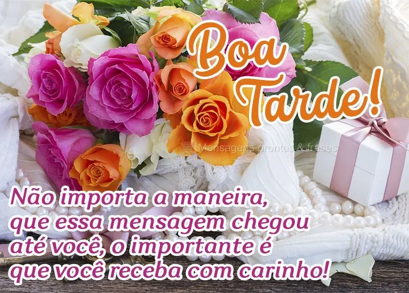 Não importa a maneira que essa mensagem chegou até você, o importante é que você receba com carinho!  Boa tarde!