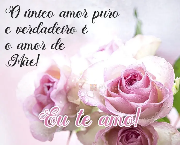 O único amor puro e verdadeiro é o amor de Mãe!  Eu te amo!