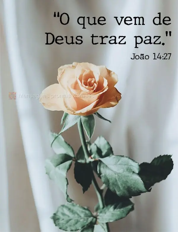 O que vem de Deus traz paz. João 14:27