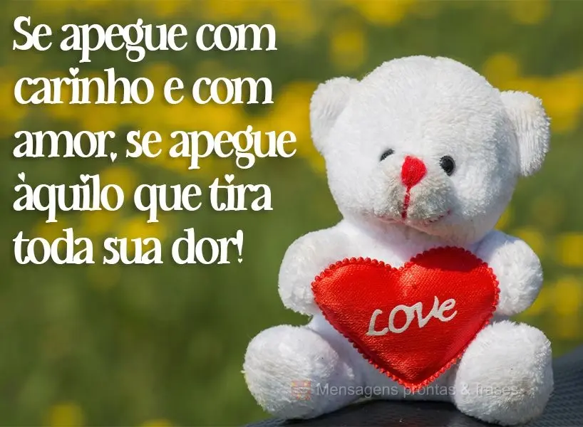 Se apegue com carinho e com amor, se apegue àquilo que tira toda sua dor!