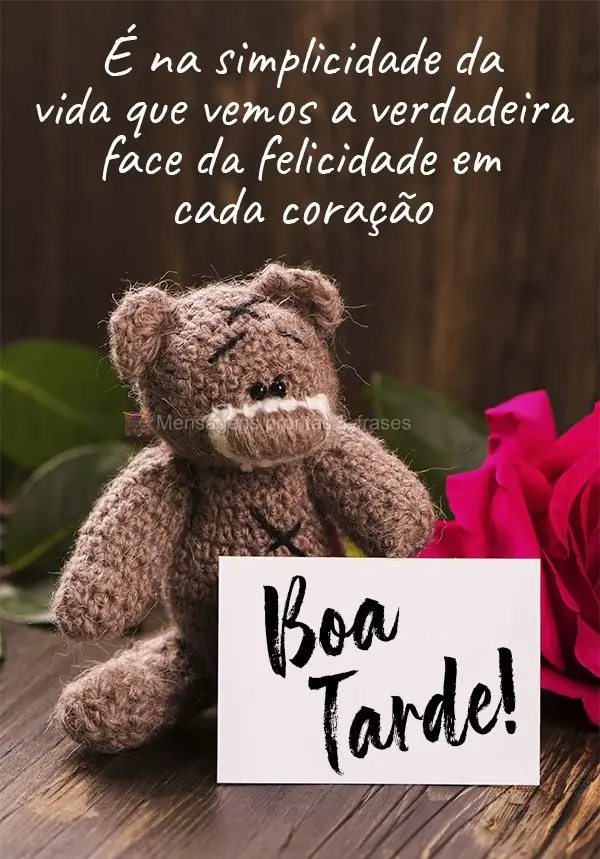 É na simplicidade da vida que vemos a verdadeira face da felicidade em cada coração! Boa tarde! 