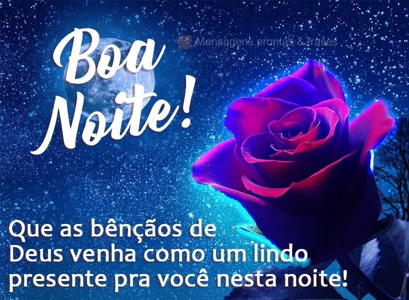 Que as bênçãos de Deus venham como um lindo presente pra você nesta noite! Boa noite!