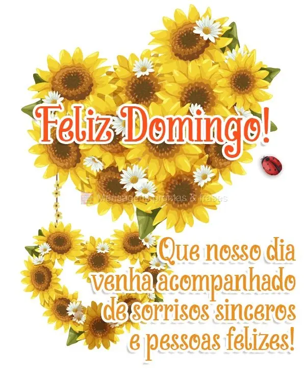 Que nosso dia venha acompanhado de sorrisos sinceros e pessoas felizes!        Feliz Domingo! 