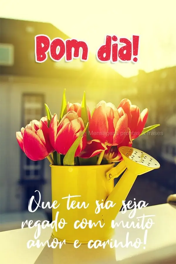 Que teu dia seja regado com muito amor e carinho! Bom dia! 