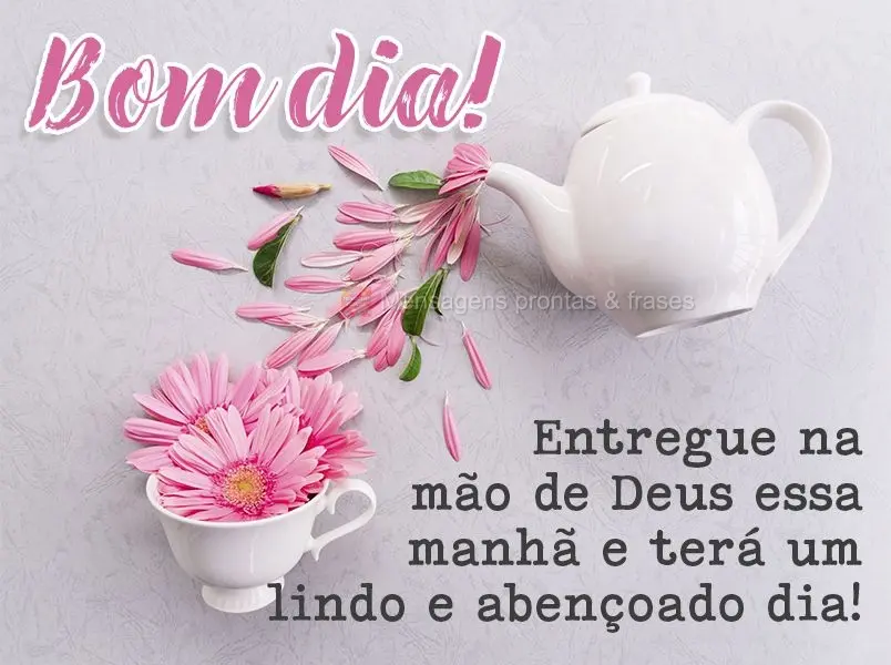 Entregue na mão de Deus essa manhã e terá um lindo e abençoado dia!  Bom dia!