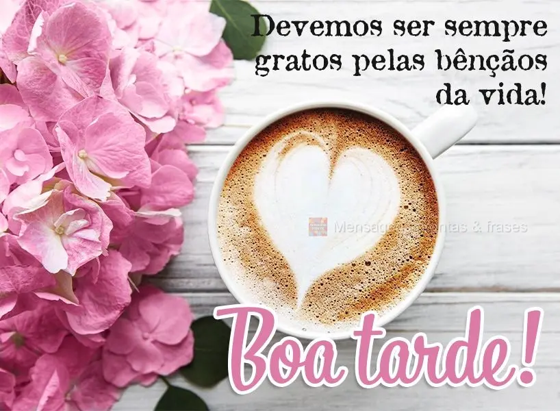 Devemos ser sempre gratos pelas bênçãos da vida! Boa tarde!