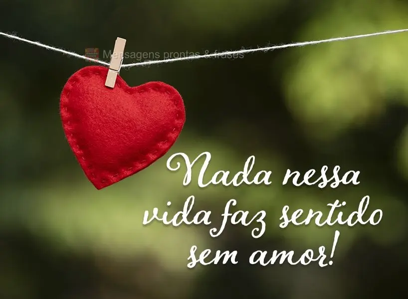 Nada nessa vida faz sentido sem amor!