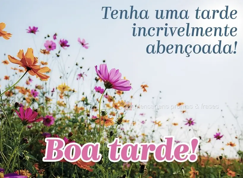 Tenha uma tarde incrivelmente abençoada!  Boa tarde!