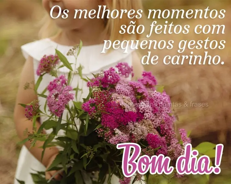 Os melhores momentos são feitos com pequenos gestos de carinho. Bom dia!