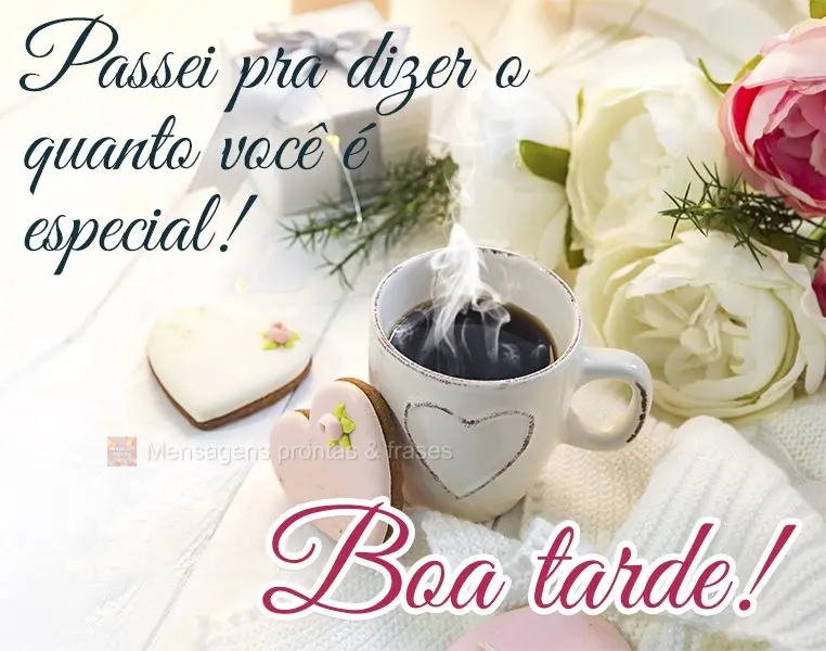 Passei pra dizer o quanto você é especial! Boa tarde!