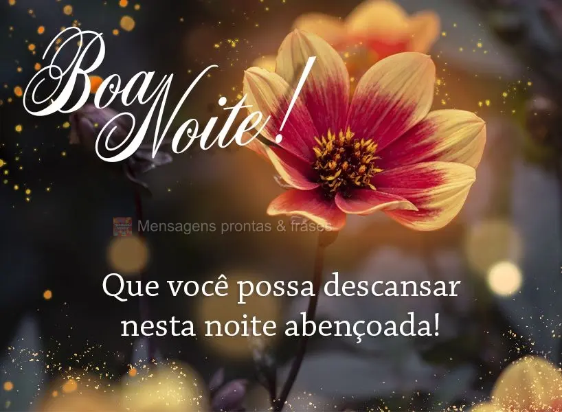 Que você possa descansar nesta noite abençoada! Boa noite!