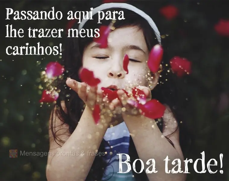 Passando aqui para lhe trazer meus carinhos! Boa tarde!