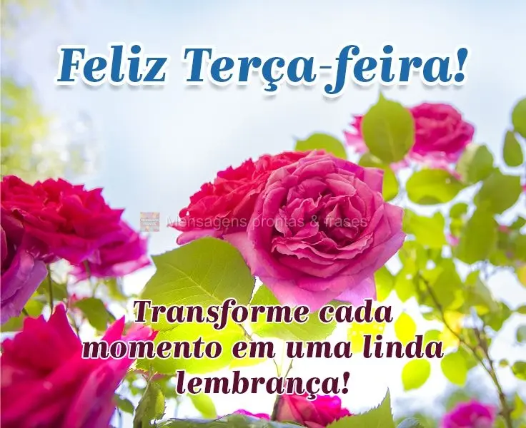 Transforme cada momento em uma linda lembrança!  Feliz Terça-feira!