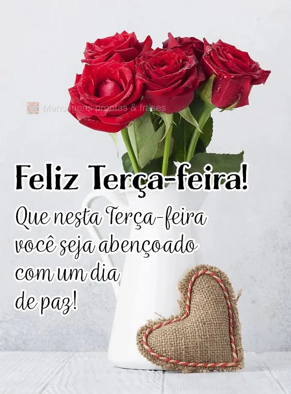 Que nesta Terça-feira você seja abençoado com um dia de paz! Feliz Terça-feira!