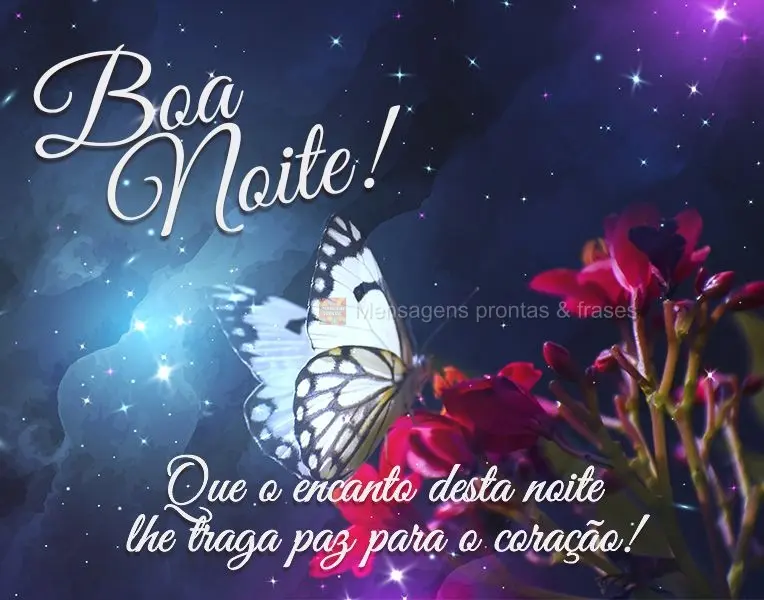 Que o encanto da noite lhe traga paz para o coração! Boa noite!