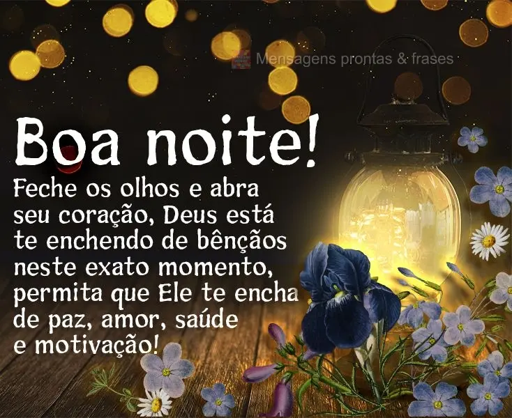 Feche os olhos e abra seu coração, Deus está te enchendo de bênçãos neste exato momento, permita que Ele te encha de paz, amor, saúde e motivaçã...