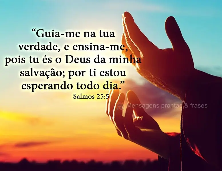 “Guia-me na tua verdade, e ensina-me, pois tu és o Deus da minha salvação; por ti estou esperando todo dia.”  Salmos 25:5