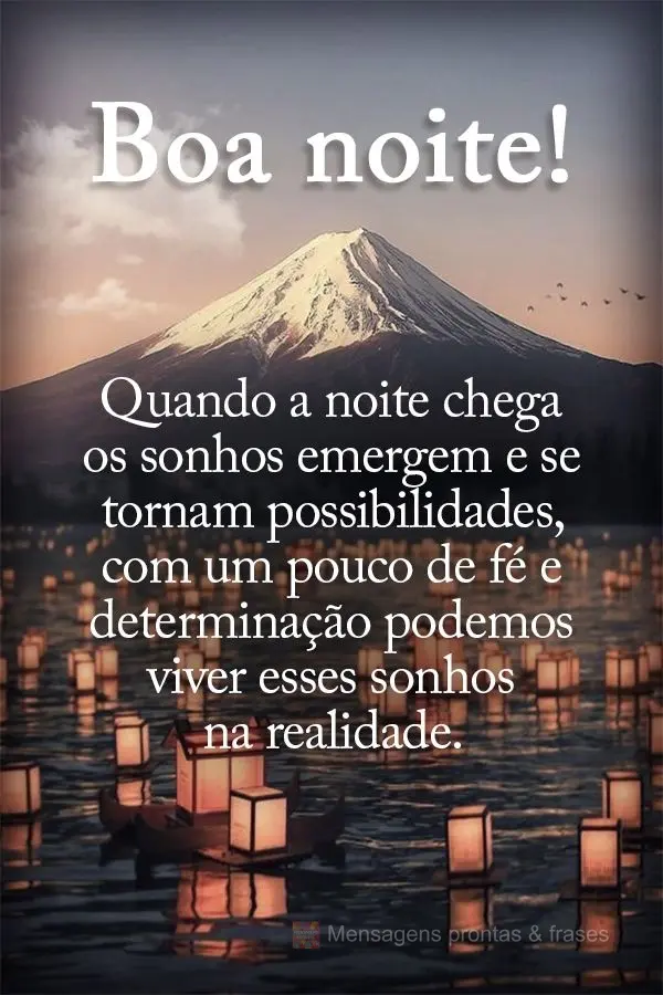 Quando a noite chega os sonhos emergem e se tornam possibilidades, com um pouco de fé e determinação podemos viver esses sonhos na realidade. Boa noit...