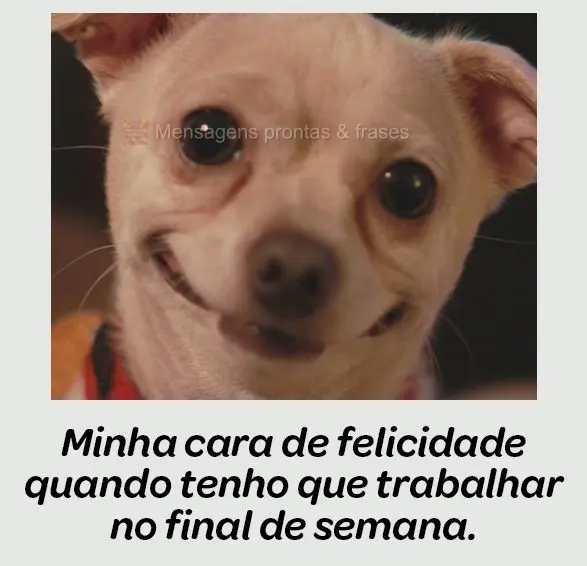 Minha cara de felicidade quando tenho que trabalhar no final de semana.