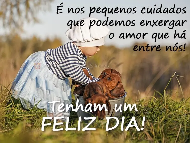 É nos pequenos cuidados que podemos enxergar o amor que há entre nós!  Tenham um Feliz dia!