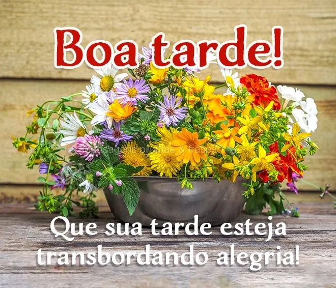 Que sua tarde esteja transbordando alegria! Boa Tarde!