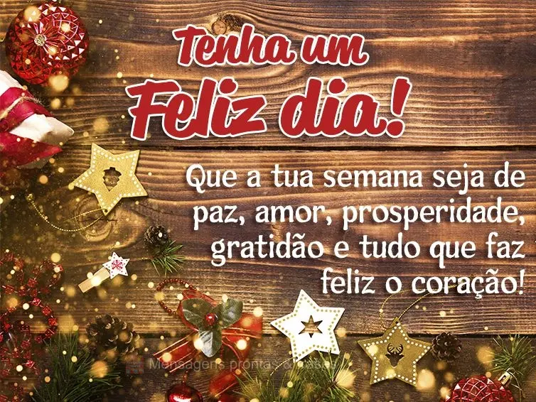 Que a tua semana seja de paz, amor, prosperidade, gratidão e tudo que faz feliz o coração! Tenha um dia mágico!