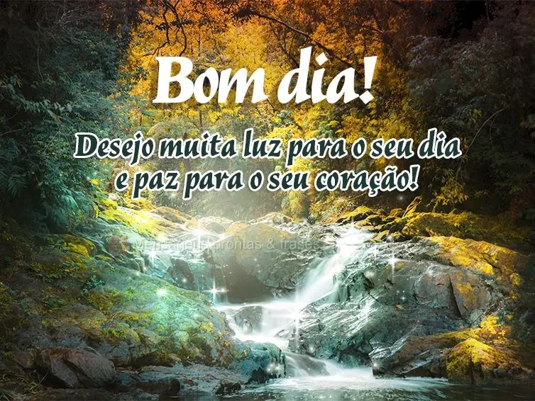 Desejo muita luz para o seu dia e paz para o seu coração! Bom dia! 
