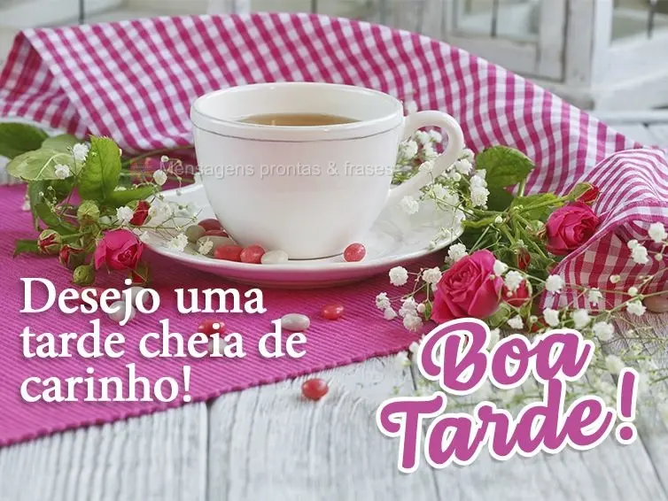 Desejo uma tarde cheia de carinho! Boa tarde!