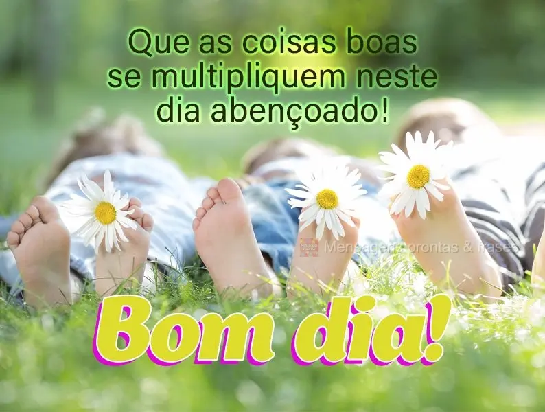 Que as coisas boas se multipliquem neste dia abençoado! Bom dia! 