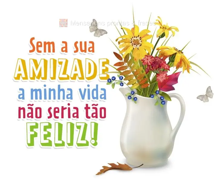 Sem a sua amizade minha vida não seria tão feliz!