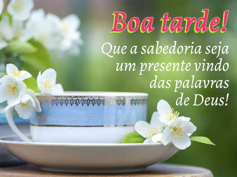 Que a sabedoria seja um presente vindo das palavras de Deus! Boa tarde!