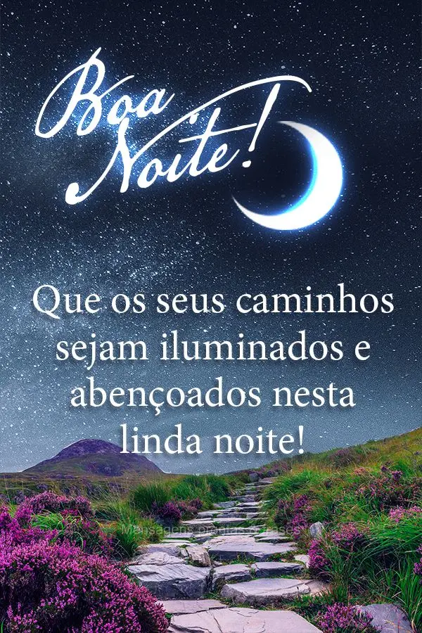 Que os seus caminhos sejam iluminados e abençoados nesta linda noite! Boa noite!