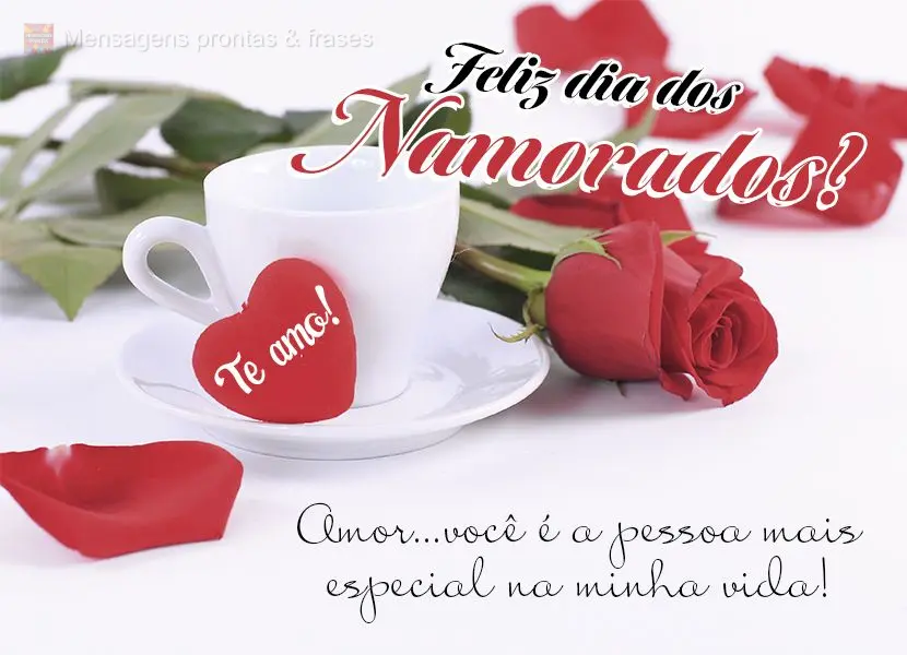 Amor…você é a pessoa mais especial na minha vida! Te amo! Feliz dia dos Namorados! 