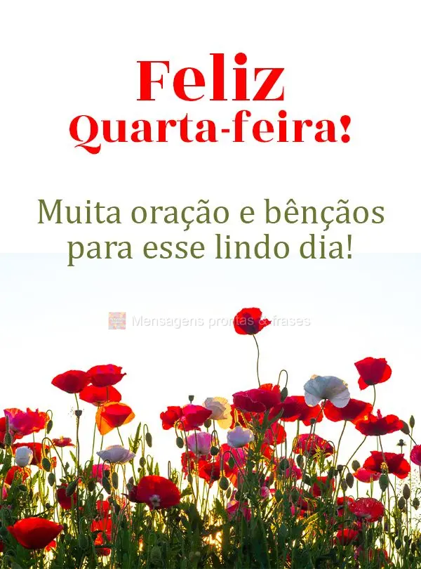 Muita oração e bênçãos para esse lindo dia! Feliz Quarta-feira! 